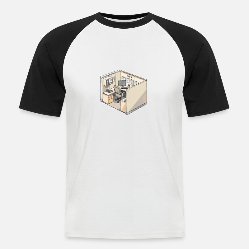 Cubicle Survivor 2 - Männer Baseball-T-Shirt - Weiß/Schwarz