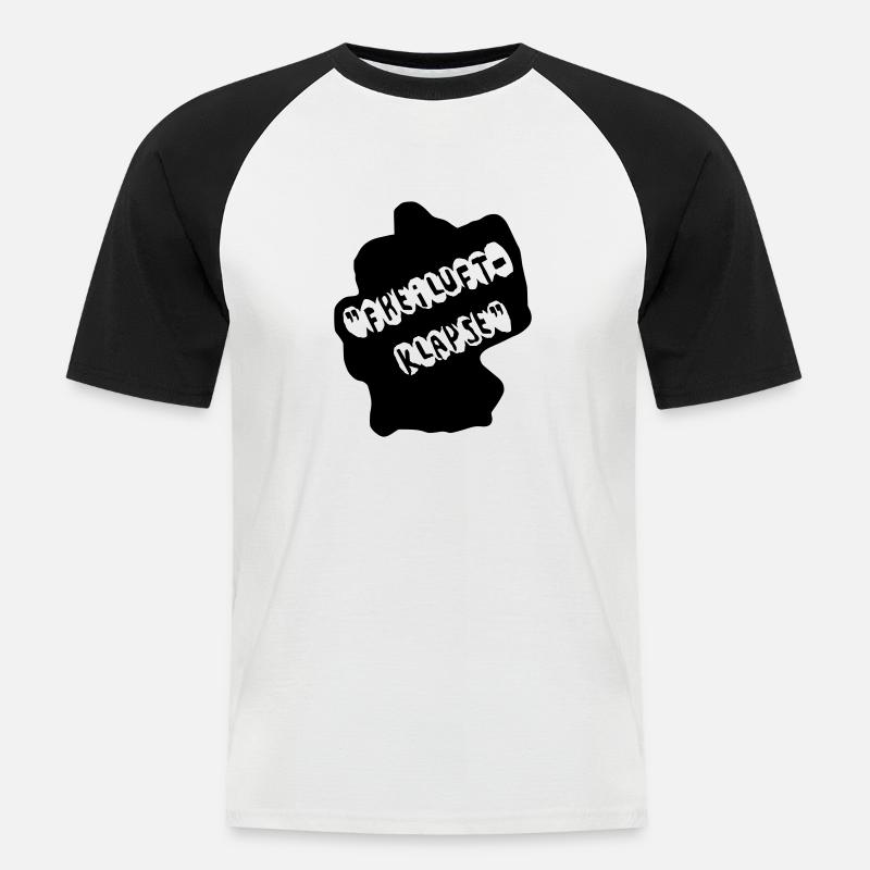 Freiluftklapse - Männer Baseball-T-Shirt - Weiß/Schwarz