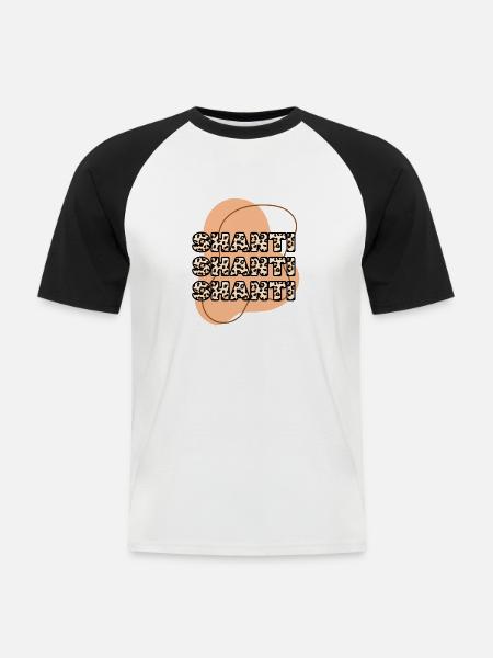 Yogi-Shirt mit Shanti-Motiv - Männer Baseball-T-Shirt - Weiß/Schwarz