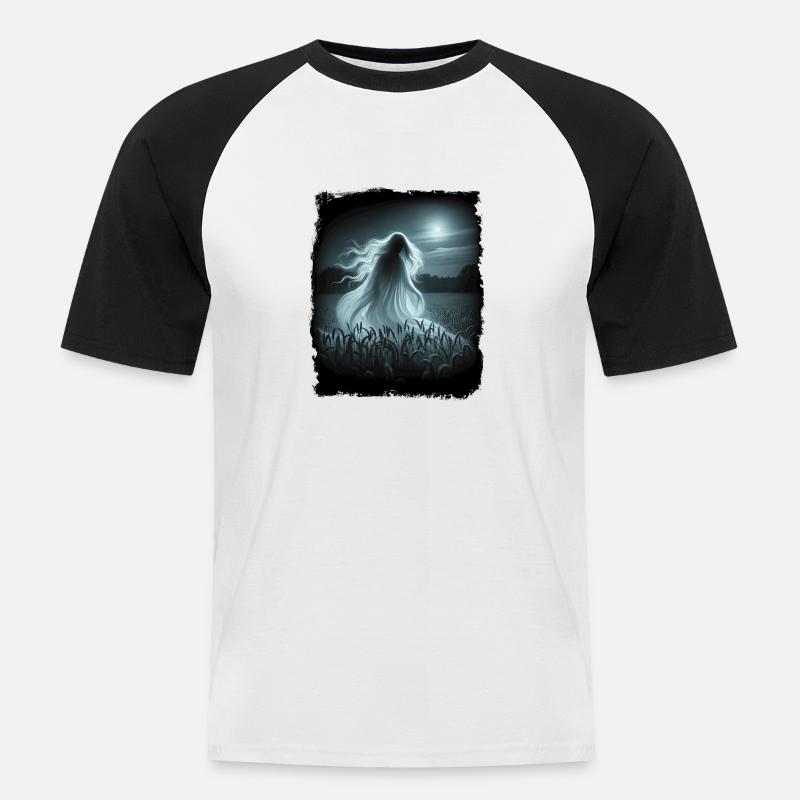 Nightghost - die Mitternachtsdame - Männer Baseball-T-Shirt - Weiß/Schwarz