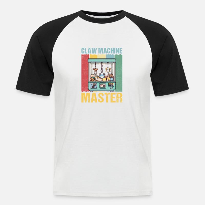 Claw Machine Master - Männer Baseball-T-Shirt - Weiß/Schwarz