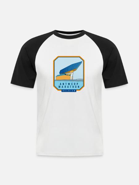 Antwerp Marathon - Belgium - Men's Baseball T-Shirt - white/black