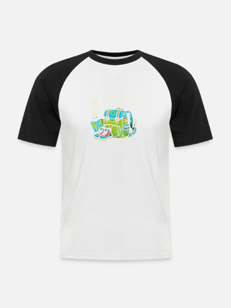 Oft wandern, immer staunen - Männer Baseball-T-Shirt - Weiß/Schwarz