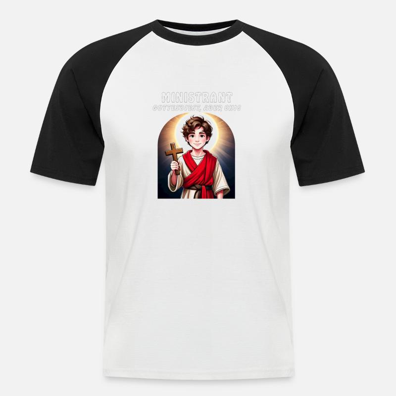 CHIERICHETTO DI DIO, MA CHIC - Maglia da baseball a manica corta da uomo - bianco/nero