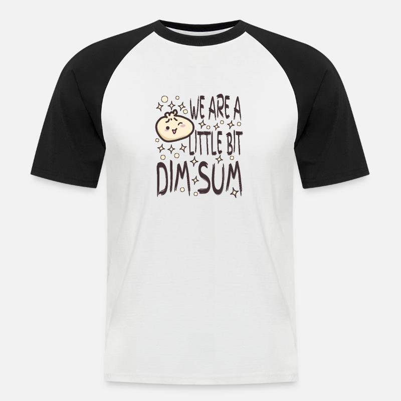 Ein bisschen Dim Sum - Männer Baseball-T-Shirt - Weiß/Schwarz