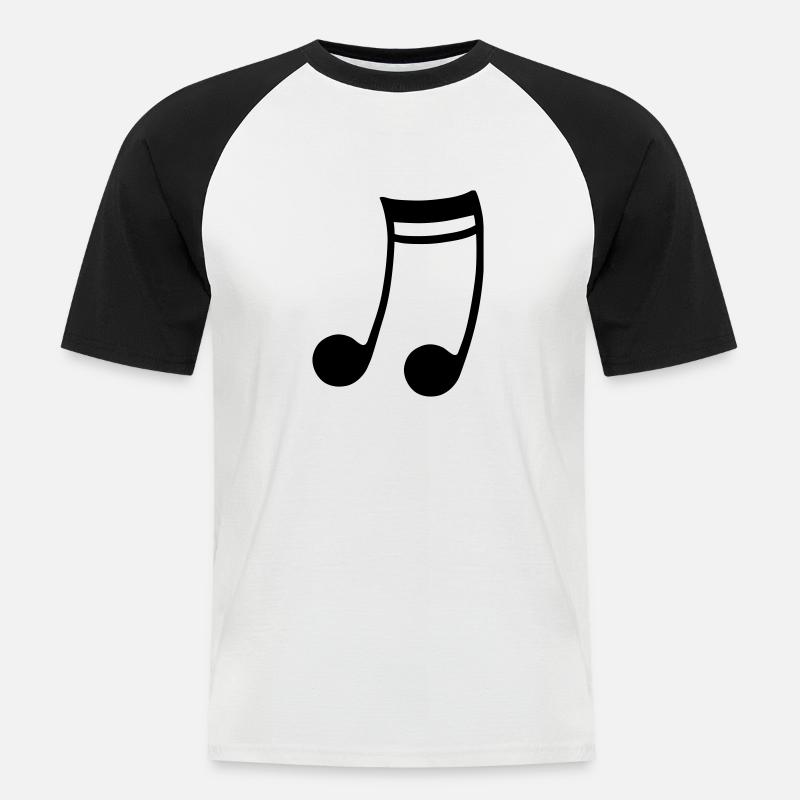 Note - Männer Baseball-T-Shirt - Weiß/Schwarz