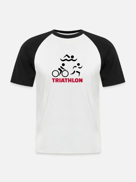 Triathlon - Men's Baseball T-Shirt - white/black