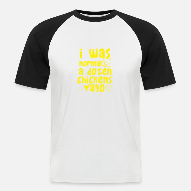 I was normal - Männer Baseball-T-Shirt - Weiß/Schwarz