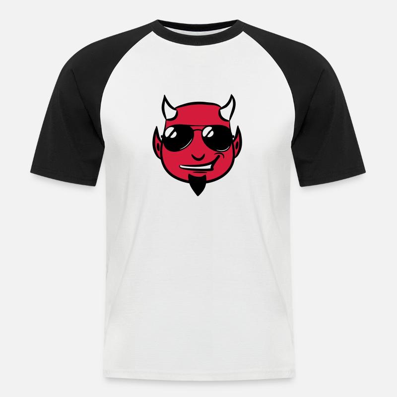 Devil deceitful goatee sunglasses - Men's Baseball T-Shirt - white/black
