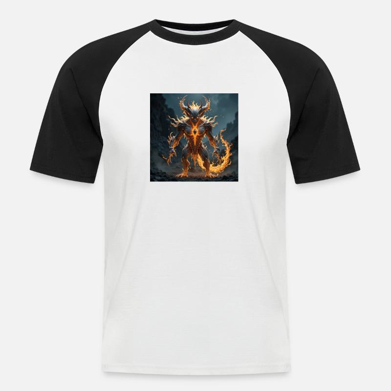Hellius - Männer Baseball-T-Shirt - Weiß/Schwarz