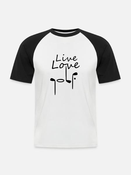 live love golf - Men's Baseball T-Shirt - white/black