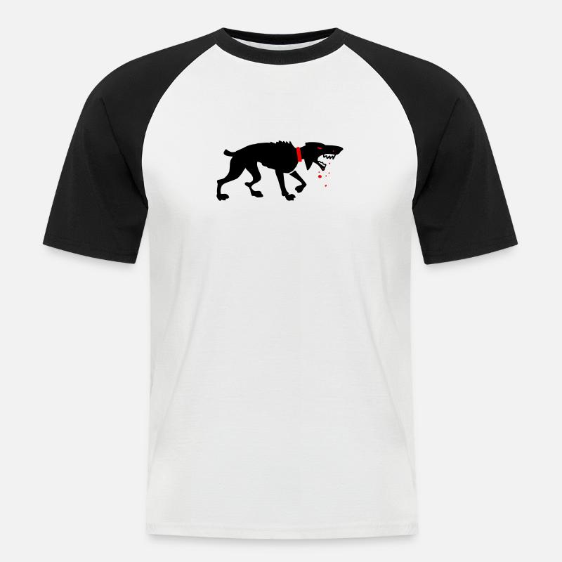 Bissiger Köter - Männer Baseball-T-Shirt - Weiß/Schwarz