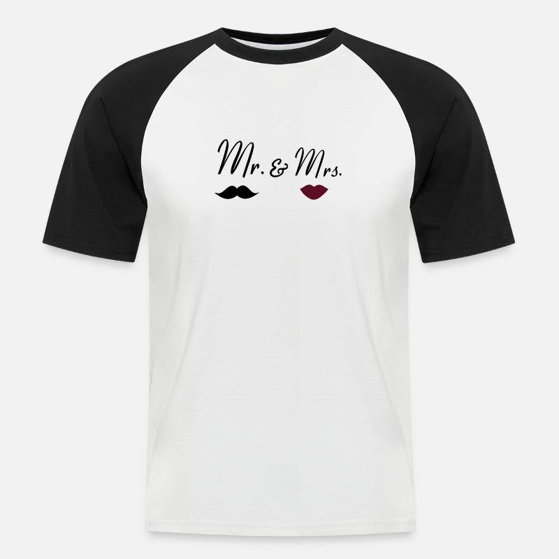 mr_mrs_2 - Männer Baseball-T-Shirt - Weiß/Schwarz