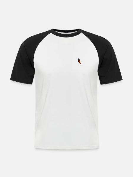 Cygne - T-shirt baseball manches courtes Homme - blanc/noir