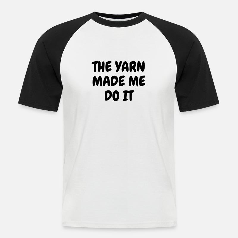 Stricken / stricker / Sticken / mode - Männer Baseball-T-Shirt - Weiß/Schwarz
