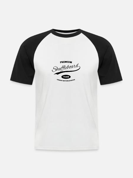 Premium Shuffleboard Team - Männer Baseball-T-Shirt - Weiß/Schwarz