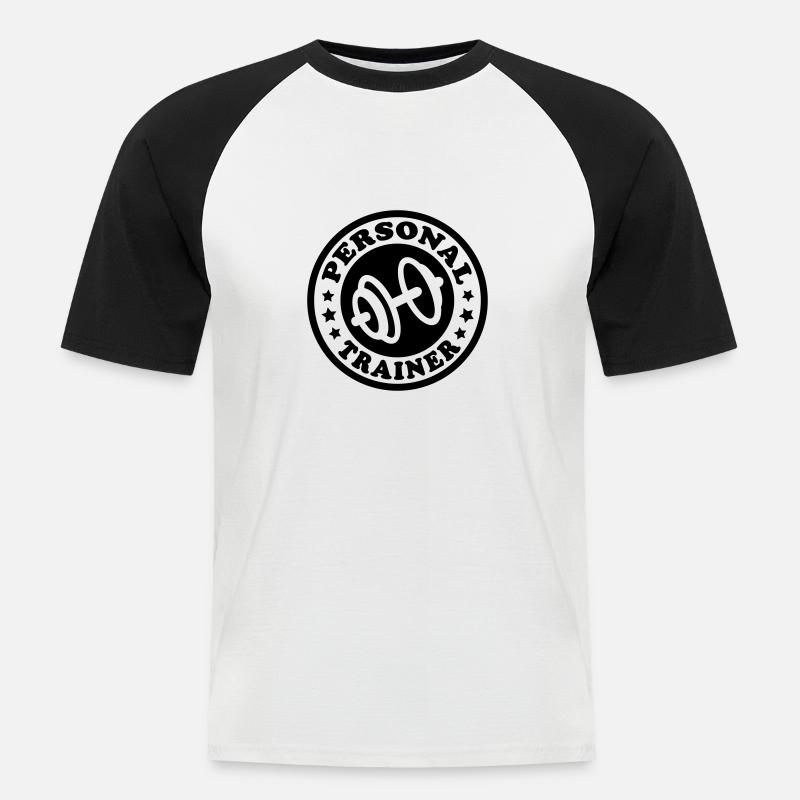 Personal Trainer (Stempel) - Männer Baseball-T-Shirt - Weiß/Schwarz
