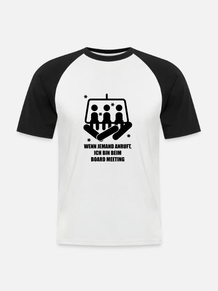 snowboard - Men's Baseball T-Shirt - white/black