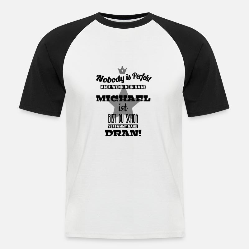 Michael nome maschile nome regalo idea cool - Maglia da baseball a manica corta da uomo - bianco/nero