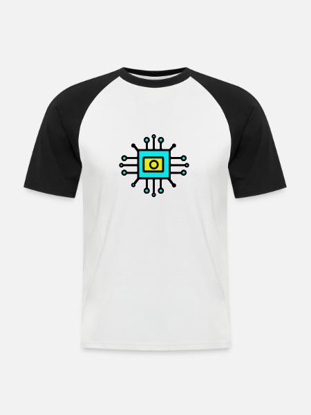 Chip Digital Computer Sensor - Men's Baseball T-Shirt - white/black