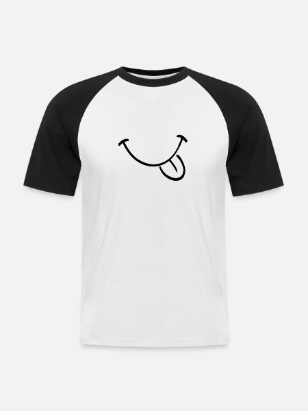 zunge_f1 - Men's Baseball T-Shirt - white/black
