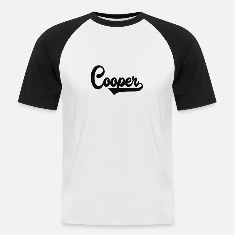 cooper - Männer Baseball-T-Shirt - Weiß/Schwarz