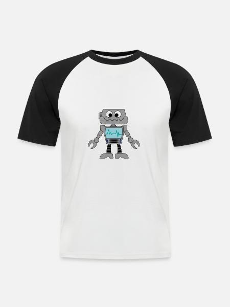 Roboter Technik Computer Elektronik Geschenkidee - Männer Baseball-T-Shirt - Weiß/Schwarz
