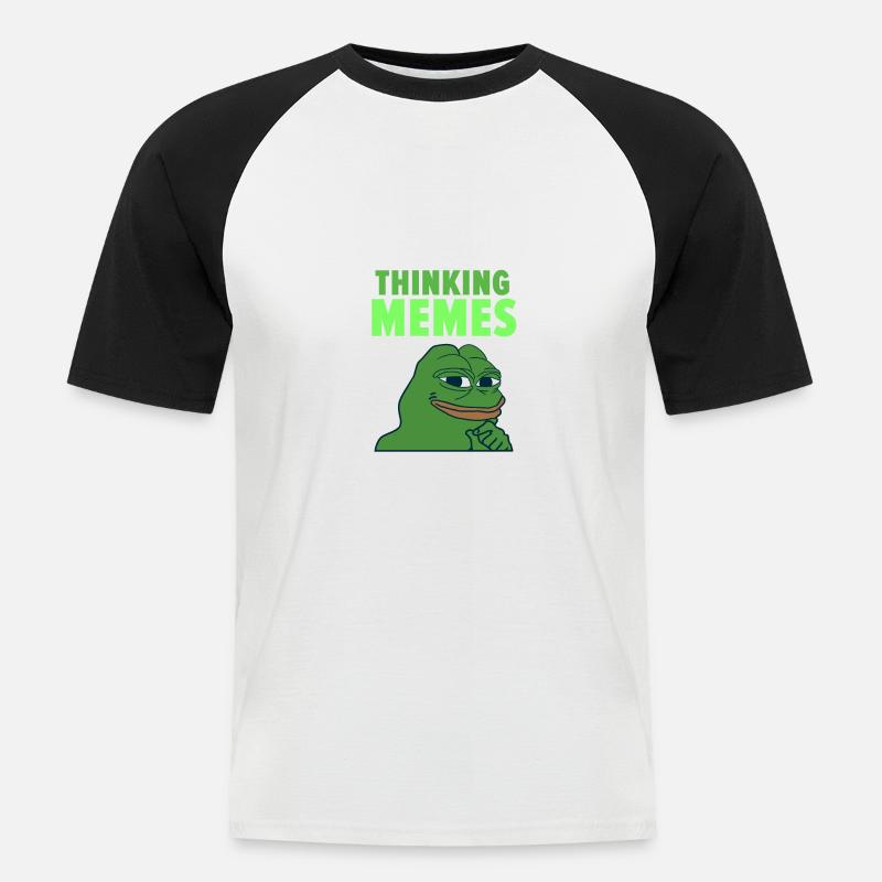 memes - Kortärmad basebolltröja herr - vit/svart