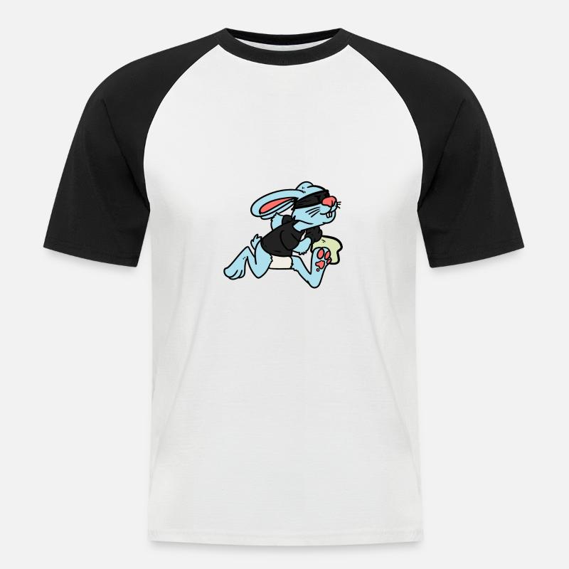 Rabbit Thief Rabbit Robber - Men's Baseball T-Shirt - white/black