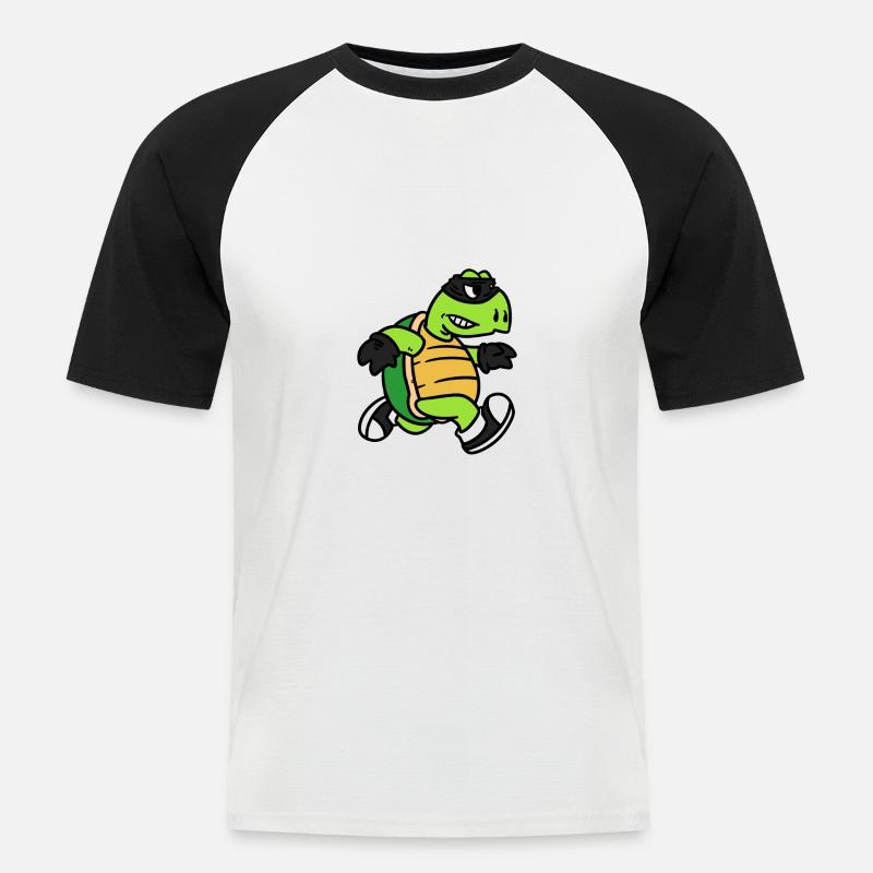 Turtle thief, Schildkröten Räuber - Männer Baseball-T-Shirt - Weiß/Schwarz