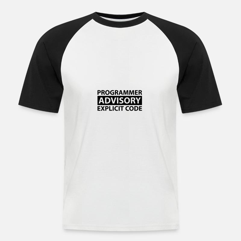 Expliziter Code für Programmierer - Männer Baseball-T-Shirt - Weiß/Schwarz