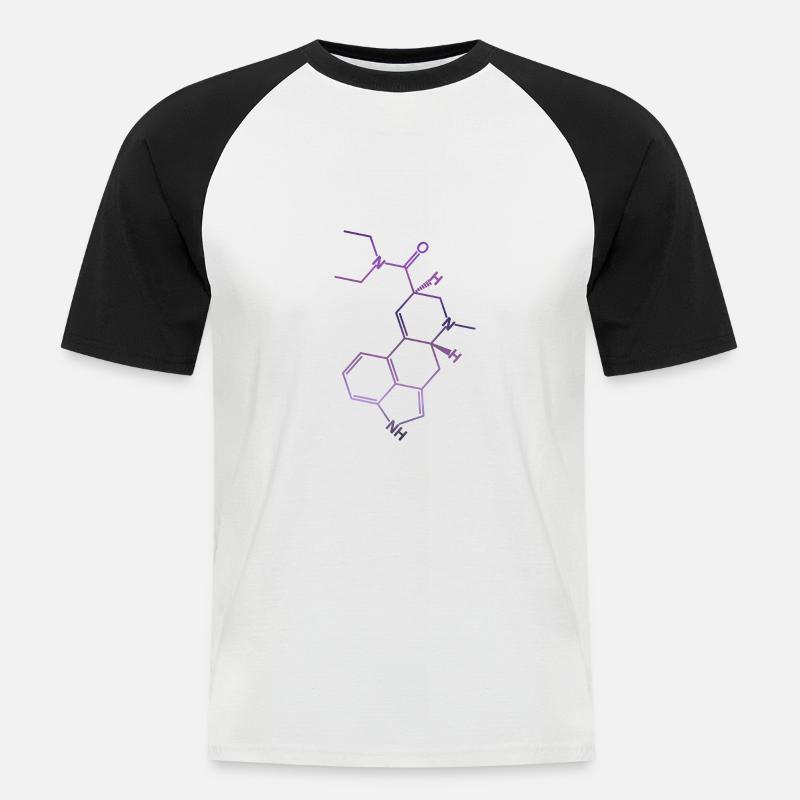 LSD Strukturformel Acid Molekül - Männer Baseball-T-Shirt - Weiß/Schwarz