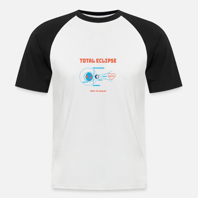 Total Eclipse Erde Mondfinsternis Sonnensystem - Männer Baseball-T-Shirt - Weiß/Schwarz
