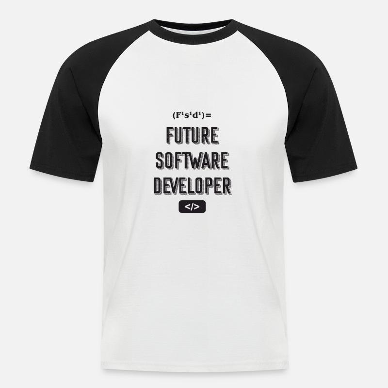 Future software developer - T-shirt baseball manches courtes Homme - blanc/noir