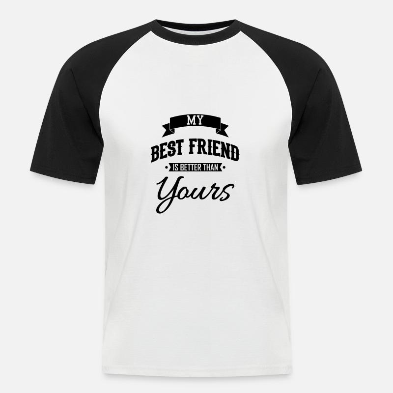 Beste Freunde BFF - Männer Baseball-T-Shirt - Weiß/Schwarz