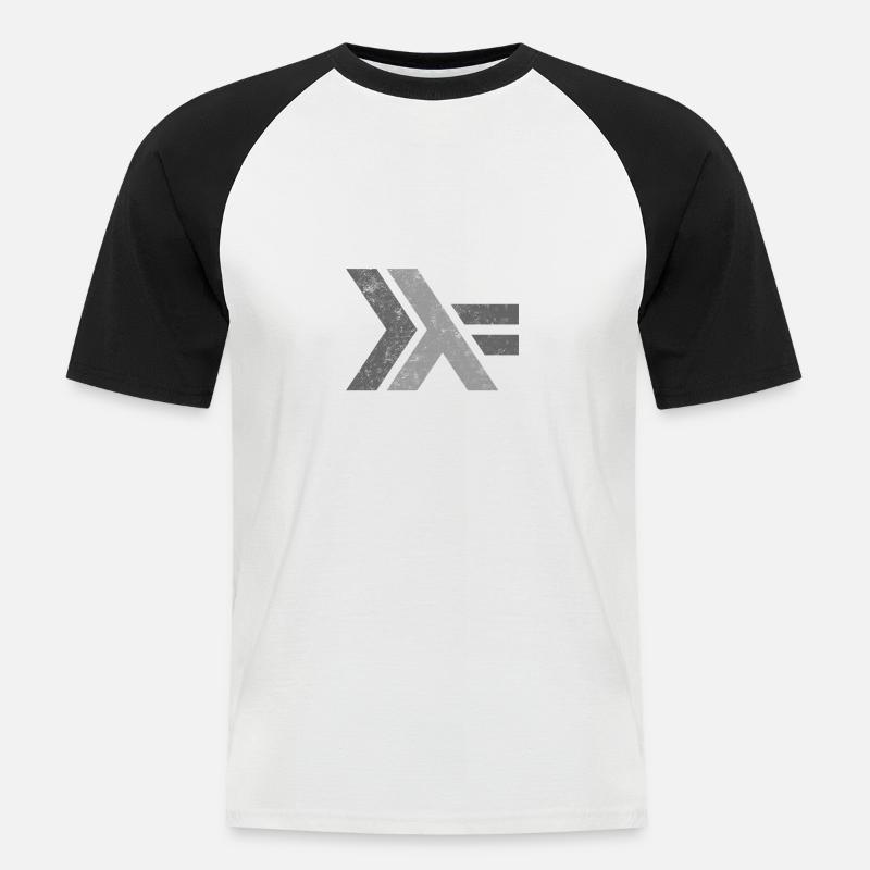 Haskell Programmiersprache Logo Design - Männer Baseball-T-Shirt - Weiß/Schwarz
