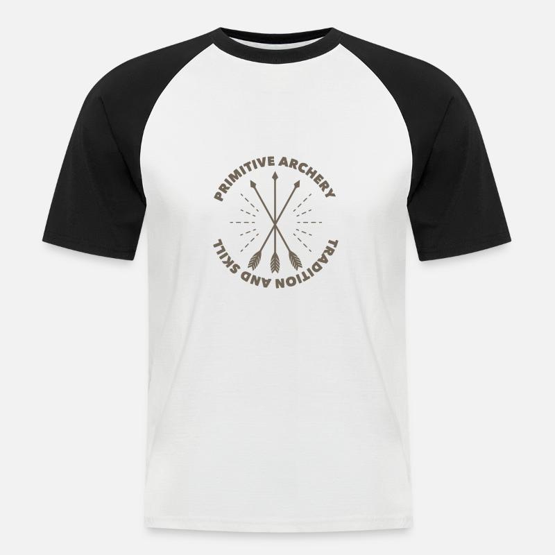 Bogen schießen Pfeil Bogen - Männer Baseball-T-Shirt - Weiß/Schwarz