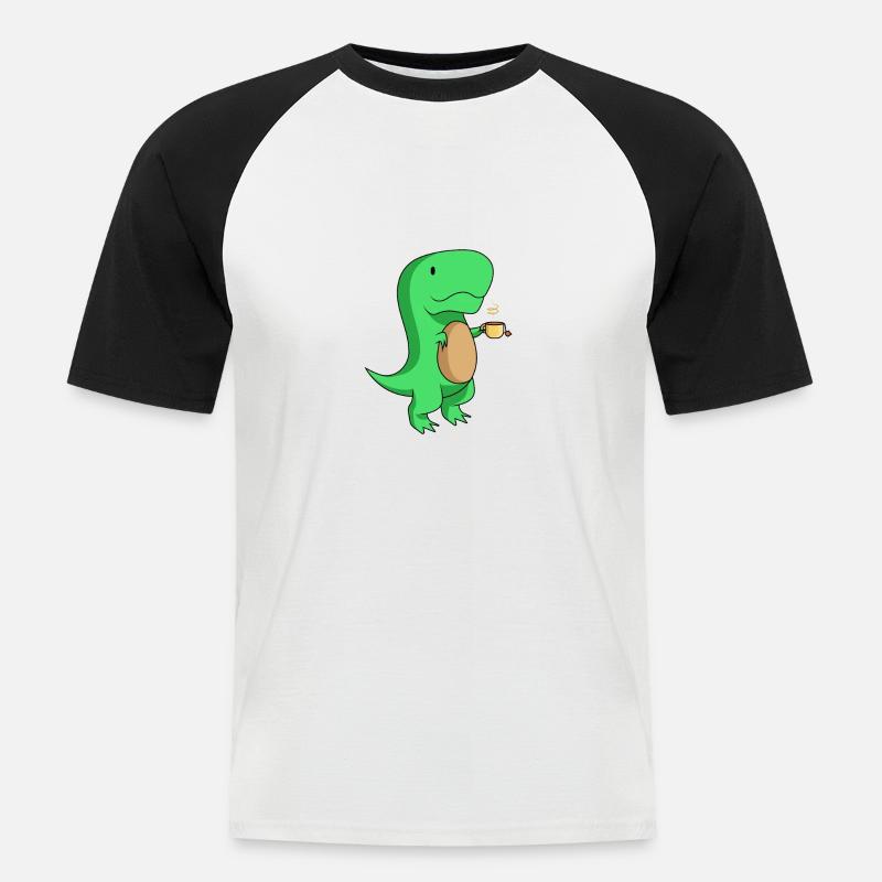 Tea Rex - Trex - Männer Baseball-T-Shirt - Weiß/Schwarz