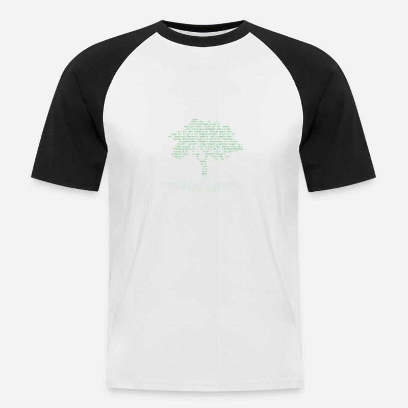 Coding Computer Programmer Tree - Männer Baseball-T-Shirt - Weiß/Schwarz