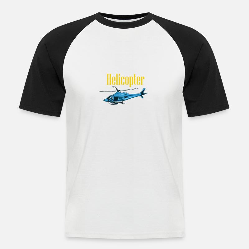 HELICOPTER: Helicopter Definition Gift - Männer Baseball-T-Shirt - Weiß/Schwarz