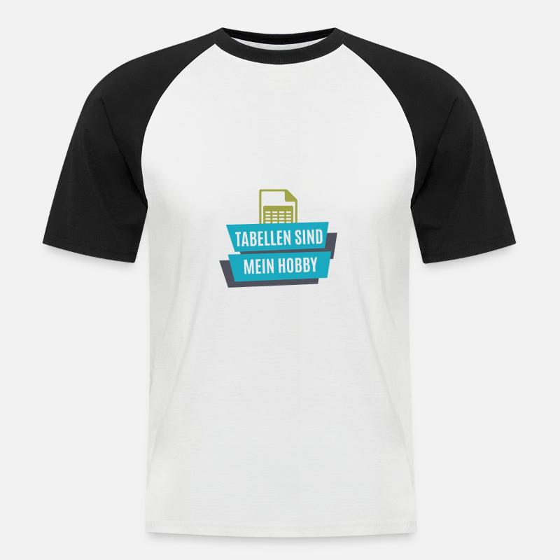 Tabelle - Buchhalter - Männer Baseball-T-Shirt - Weiß/Schwarz
