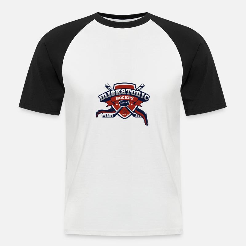 Miskatonic University Arkham Massachussetts - Männer Baseball-T-Shirt - Weiß/Schwarz