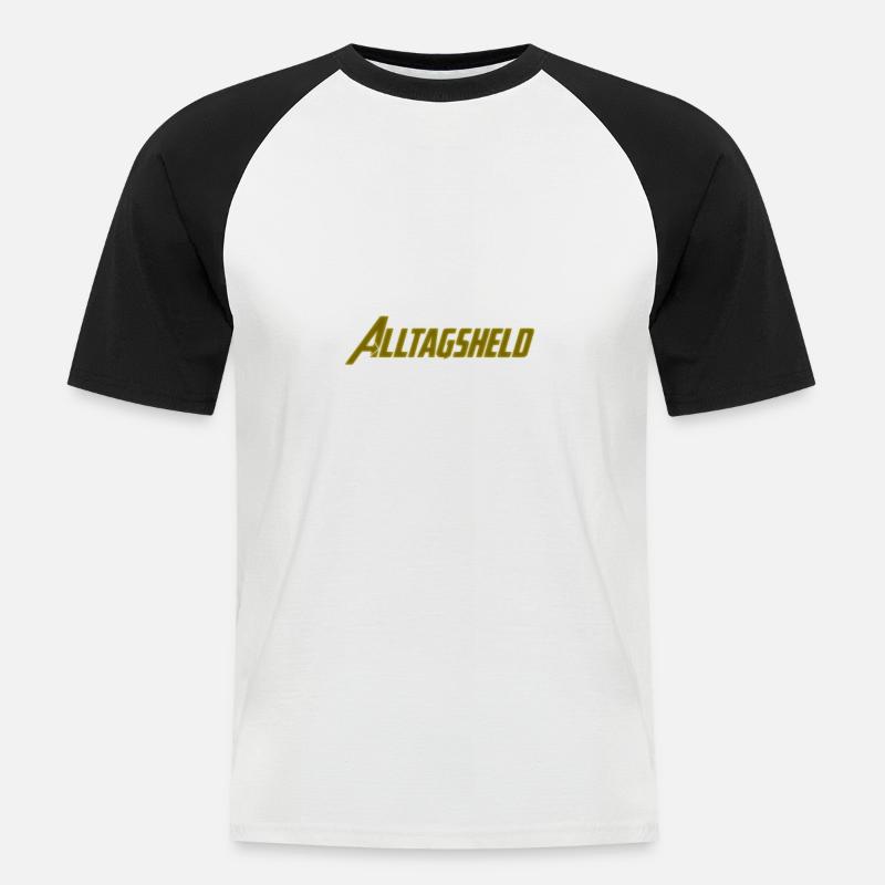 Alltagsheld - Männer Baseball-T-Shirt - Weiß/Schwarz