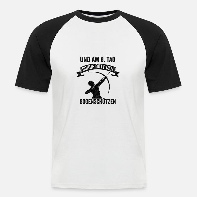 Bogenschießen Bogen Pfeil Bogenschützen Geschenkid - Männer Baseball-T-Shirt - Weiß/Schwarz