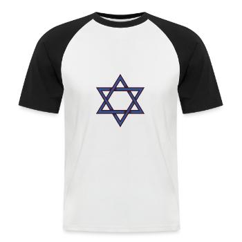 Star of David - Men's Baseball T-Shirt - white/black - Front - Nik (191cm)
