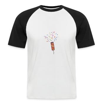 Colourful Confetti - Men's Baseball T-Shirt - white/black - Front - Nik (191cm)
