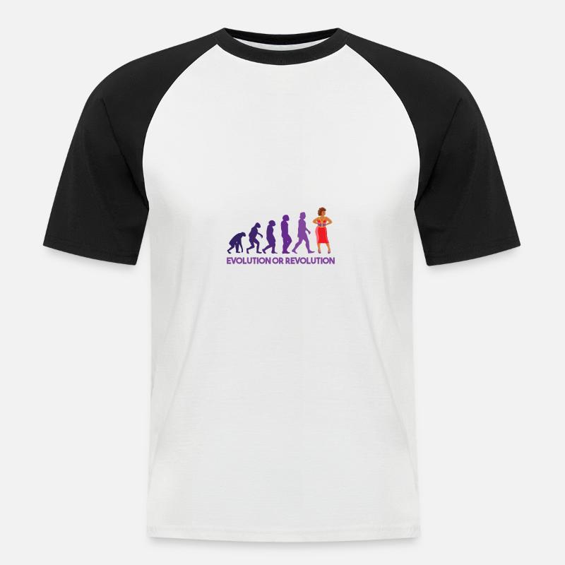 Drag Queen Evolution Oder Revolution - Männer Baseball-T-Shirt - Weiß/Schwarz