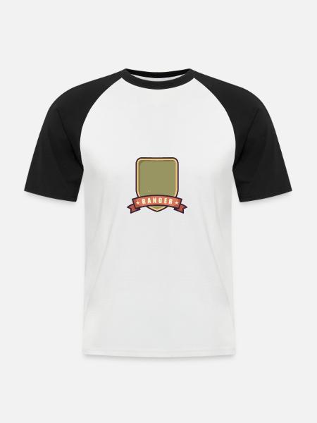 Ranger-Abzeichen - Männer Baseball-T-Shirt - Weiß/Schwarz