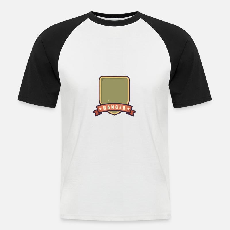 Ranger-Abzeichen - Männer Baseball-T-Shirt - Weiß/Schwarz