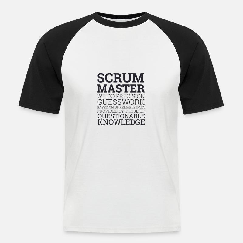 "Scrum Master" | Scrum Master - Männer Baseball-T-Shirt - Weiß/Schwarz